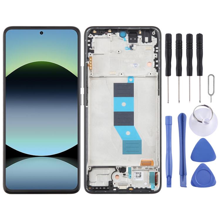For Xiaomi Redmi Note 14 5G India AMOLED Original LCD Screen Digitizer Full Assembly with Frame (Black)