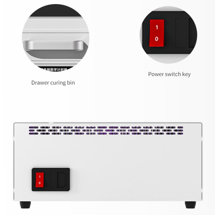 TBK 605 100W Mini UV Curing Lamp Box 48 LEDs Curved Surface Screen UV Curing Box, US Plug