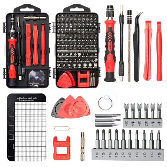 122 in 1 Precision Magnetic Screwdriver Kit (Red)