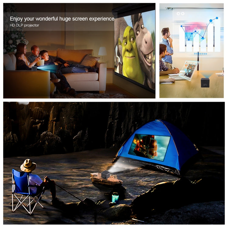 C80 DLP portable HD Projector 120-inch Giant Screen Projector Blu-ray 4K, Android 7.1.2, 2GB + 16GB AU Plug