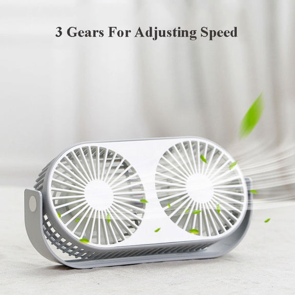 Small Bean Desktop Desktop Double Leaf Usb Mini Fan(Pink)