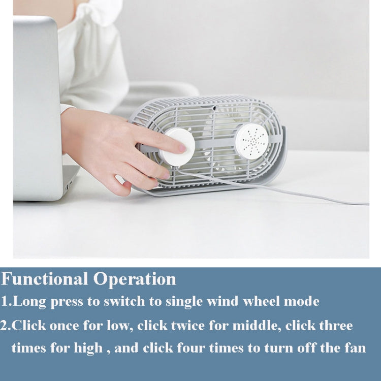 Small Bean Desktop Desktop Double Leaf Usb Mini Fan(Pink)