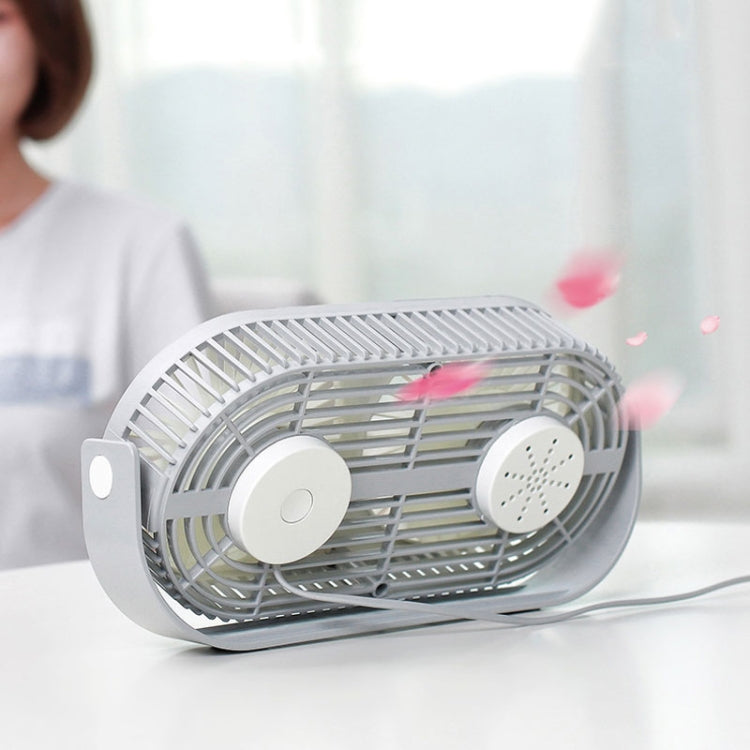 Small Bean Desktop Desktop Double Leaf Usb Mini Fan(Pink)