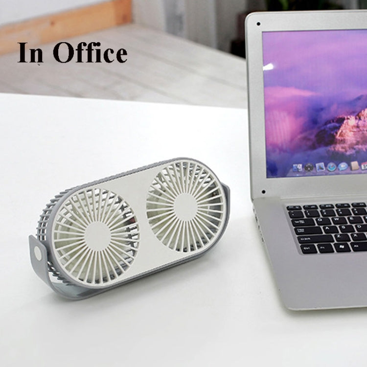 Small Bean Desktop Desktop Double Leaf Usb Mini Fan(Pink)