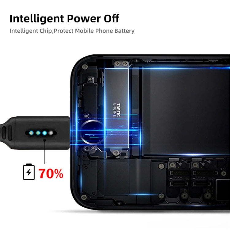 8 Pin Interface Zinc Alloy Marquee Luminous Intelligent Automatic Power off Charging Data Cable(black)