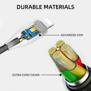8 Pin Interface Zinc Alloy Marquee Luminous Intelligent Automatic Power off Charging Data Cable(glod)