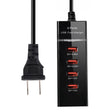 5V 4.1A 4 USB Ports Charger Adapter with Power Plug Cable, Cable Length: 1.5m, US Plug(Black) - Multifunction Charger by PMC TechLife | Online Shopping South Africa | PMC TechLife | Buy Now Pay Later Mobicred