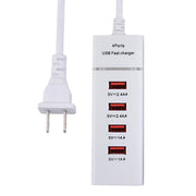 5V 4.1A 4 USB Ports Charger Adapter with Power Plug Cable, Cable Length: 1.5m, US Plug(White)