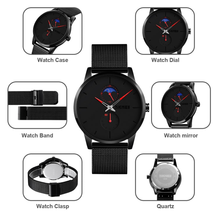 Skmei 9208 Men Quartz Watch Casual Simple Business Sports Watch for Men(White)