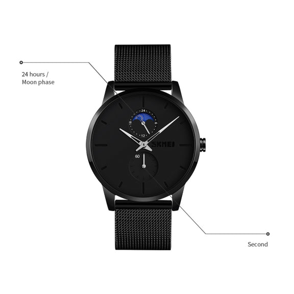 Skmei 9208 Men Quartz Watch Casual Simple Business Sports Watch for Men(White)