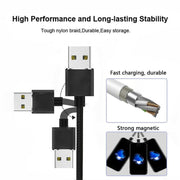 USB to 8 Pin Magnetic Metal Connector Nylon Two-color Braided Magnetic Data Cable, Cable Length: 1m(Gold)