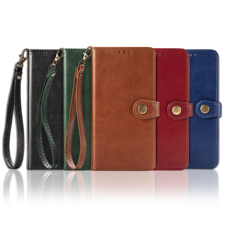 For OPPO A52/A72/A92 Retro Solid Color Leather Buckle Phone Case with Lanyard & Photo Frame & Card Slot & Wallet & Stand Function(Black)