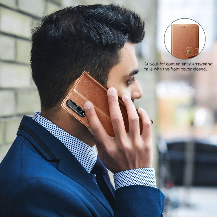 For OPPO A52/A72/A92 Retro Solid Color Leather Buckle Phone Case with Lanyard & Photo Frame & Card Slot & Wallet & Stand Function(Black)