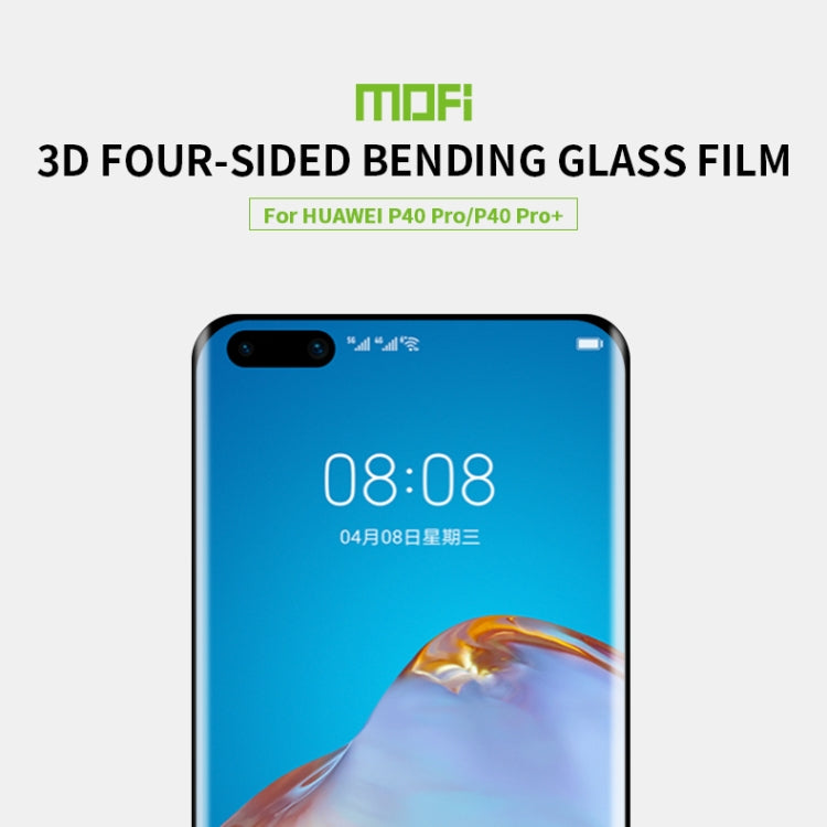 For Huawei P40 Pro / P40 Pro+ MOFI 9H 3D Explosion Proof Thermal Bending Full Screen Covered Tempered Glass Film(Black)