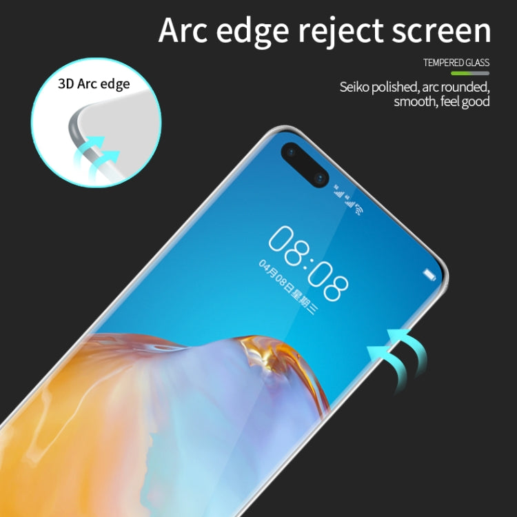 For Huawei P40 Pro / P40 Pro+ MOFI 9H 3D Explosion Proof Thermal Bending Full Screen Covered Tempered Glass Film(Black)
