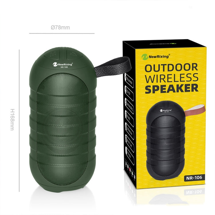 NewRixing NR-106 Mini Portable Stereo Bluetooth Speaker, Support Hands-free Calling & TF Card Slot & FM(Gray)