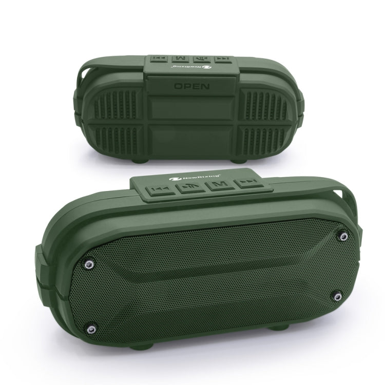 NewRixing NR-3023 Portable Stereo Wireless Bluetooth Speaker, Built-in Microphone, Support TF Card / FM(Green)