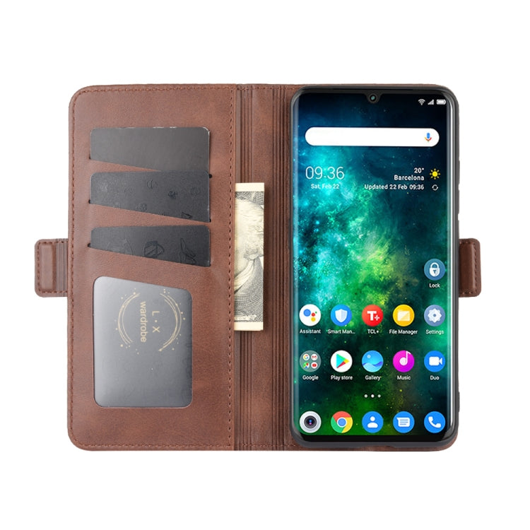 For TCL 10 Pro Dual-side Magnetic Buckle Horizontal Flip Leather Case with Holder & Card Slots & Wallet(Brown)