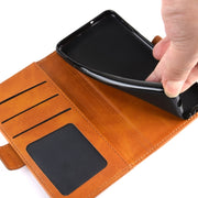 For TCL 10 Pro Dual-side Magnetic Buckle Horizontal Flip Leather Case with Holder & Card Slots & Wallet(Brown)