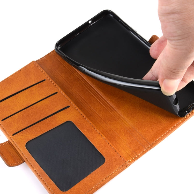 For TCL 10 Pro Dual-side Magnetic Buckle Horizontal Flip Leather Case with Holder & Card Slots & Wallet(Brown)