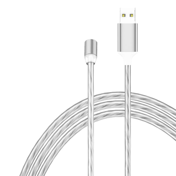 USB to 8 Pin Magnetic Suction Colorful Streamer Mobile Phone Charging  Cable, Length: 1m(Color Light)
