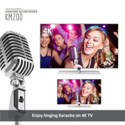KM200 Portable Digital Stereo Audio Echo System Machine HDMI Karaoke Mixer Amplifier 4K/2K TV PC Home Theater