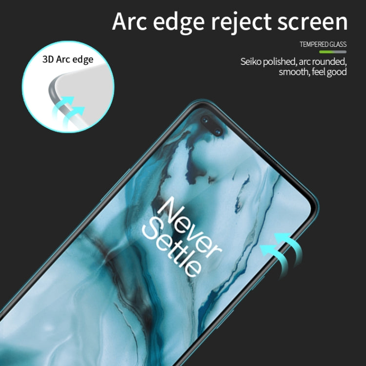 For OnePlus Nord MOFI 9H 3D Explosion-proof Curved Screen Tempered Glass Film(Black)