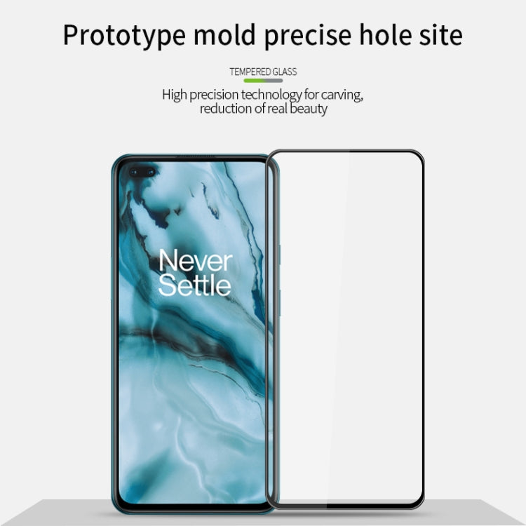 For OnePlus Nord MOFI 9H 3D Explosion-proof Curved Screen Tempered Glass Film(Black)