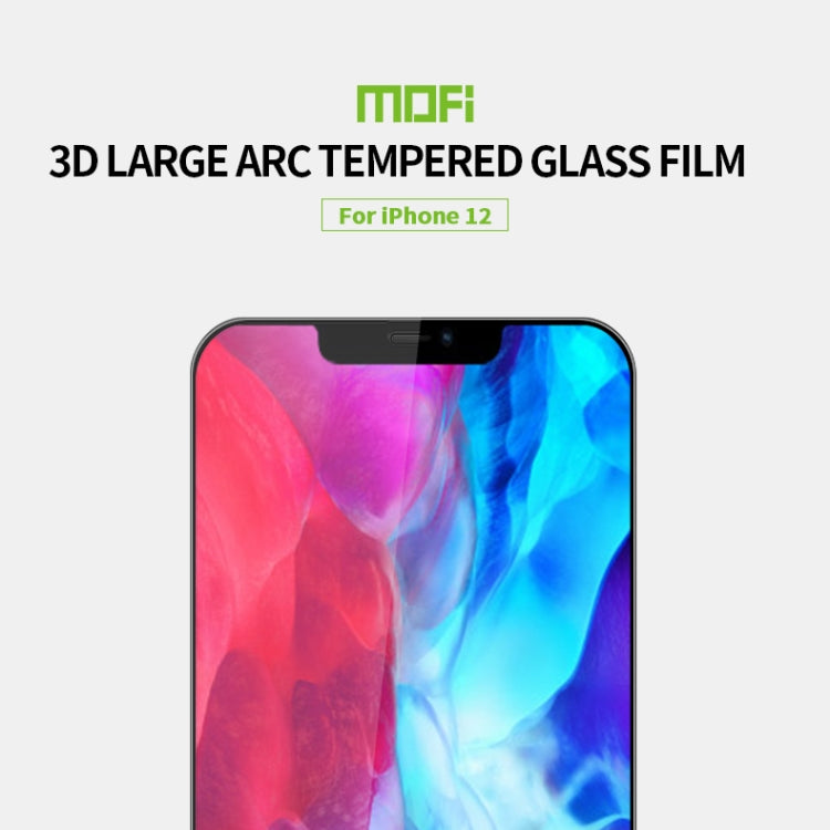 For iPhone 12 mini MOFI 9H 3D Explosion-proof Curved Screen Tempered Glass Film(Black)