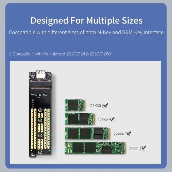 ORICO M2PAC3-G20 USB3.2 20Gbps M.2 NVMe SSD Enclosure