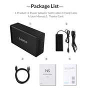 ORICO NS200C3 3.5 inch 2 Bay Type-C Hard Drive Enclosure