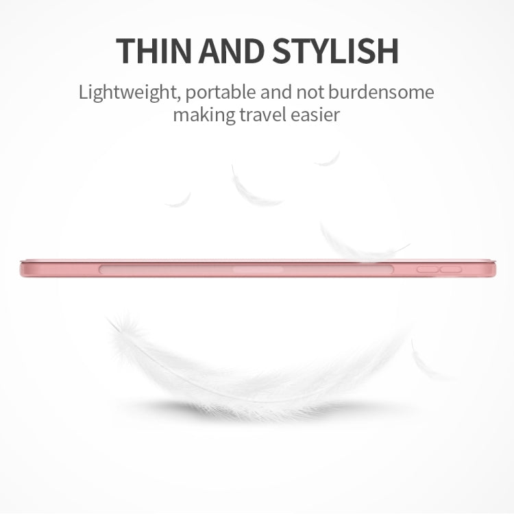 For iPad Air 11 2024 / Air 2022 10.9 Three-folding Surface Leather Matte TPU Bottom Smart Tablet Case(Rose gold)