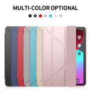 For iPad Air 2024 / Air 2022 10.9 Multi-folding Matte Surface Leather Smart Tablet Case(Gold)