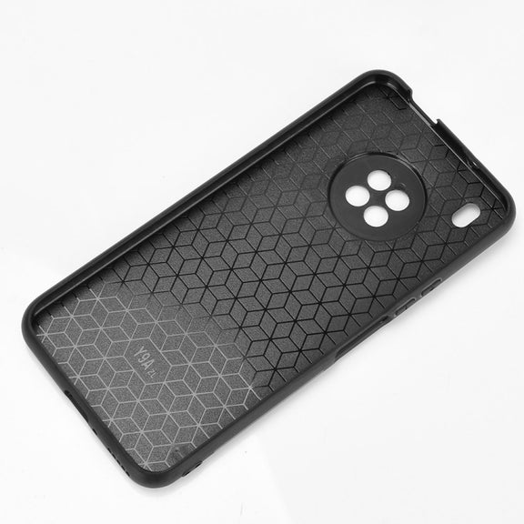For Huawei Y9a Shockproof Sewing Cow Pattern Skin PC + PU + TPU Case(Orange)