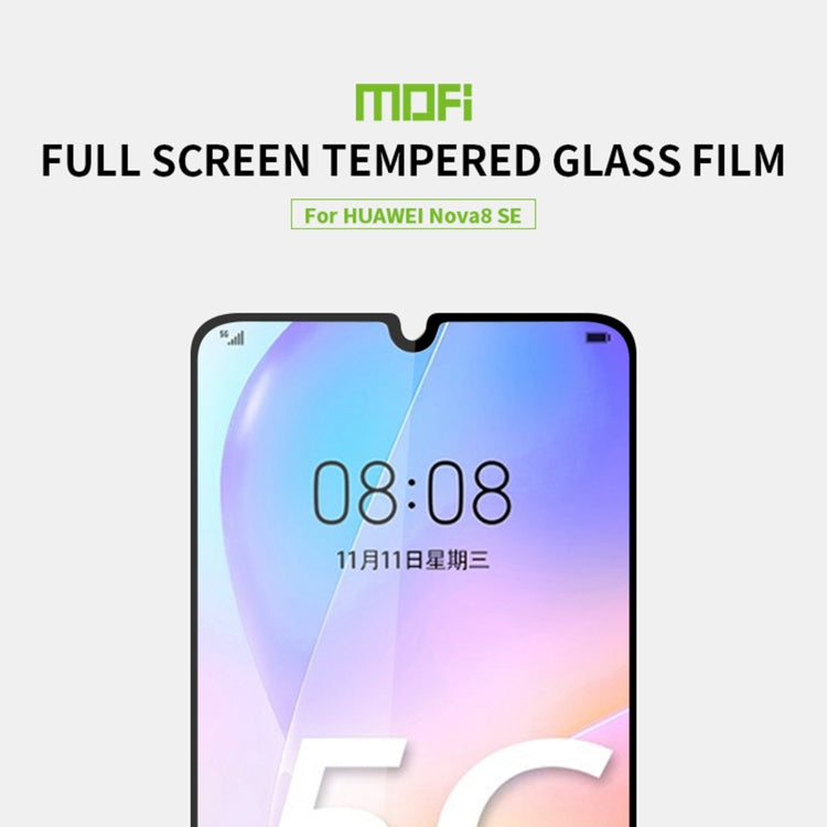 For Huawei Nova 8 SE MOFI 9H 2.5D Full Screen Tempered Glass Film(Black)