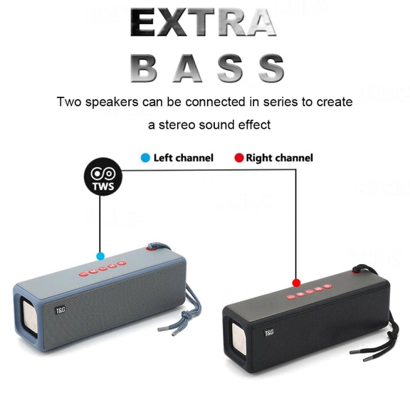 T&G TG271 TWS Subwoofer Bluetooth Speaker With Braided Rope, Support USB/AUX/TF Card/FM(Green)