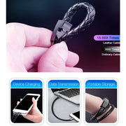 XJ-27 3A USB to USB-C / Type-C Creative Bracelet Data Cable, Cable Length: 22.5cm(Black)