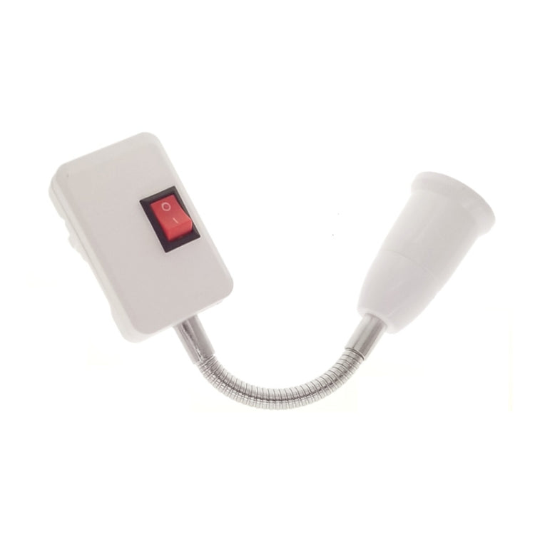 20CM AC 110-220V 6A E27 Bulb Holder Flexible Extension Converter Switch Adapter Socket(EU plug)