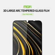 For Xiaomi Poco M3 MOFI 9H 3D Explosion-proof Curved Screen Tempered Glass Film(Black)
