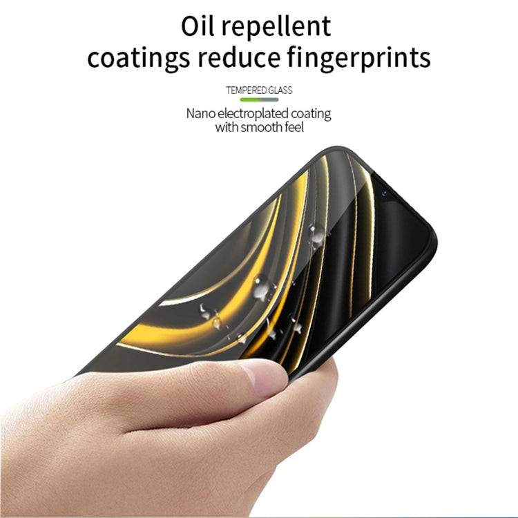 For Xiaomi Poco M3 MOFI 9H 3D Explosion-proof Curved Screen Tempered Glass Film(Black)