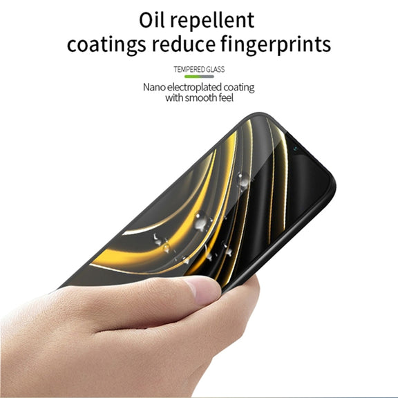 For Xiaomi Poco M3 MOFI 9H 3D Explosion-proof Curved Screen Tempered Glass Film(Black)