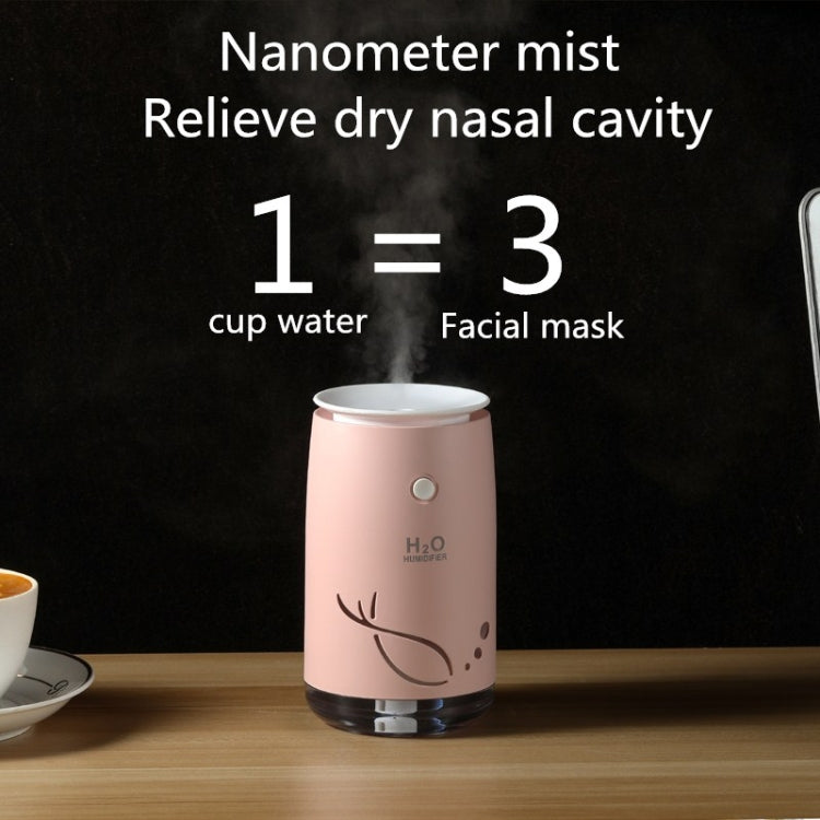 Concise Fish Pattern Mini Home Mute Bedroom Student Dormitory Office Portable USB Wireless Durable Humidifier(Red)