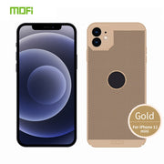 For iPhone 12 mini MOFi Honeycomb Texture Breathable PC Shockproof Protective Back Cover Case (Gold)