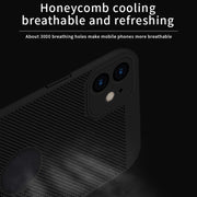 For iPhone 12 mini MOFi Honeycomb Texture Breathable PC Shockproof Protective Back Cover Case (Gold)