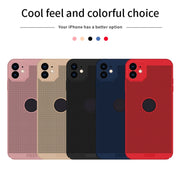 For iPhone 12 mini MOFi Honeycomb Texture Breathable PC Shockproof Protective Back Cover Case (Gold)
