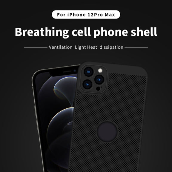 For iPhone 12 Pro Max MOFi Honeycomb Texture Breathable PC Shockproof Protective Back Cover Case(Red)
