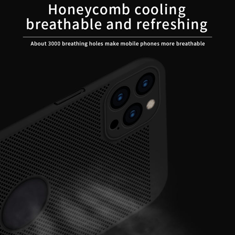 For iPhone 12 Pro Max MOFi Honeycomb Texture Breathable PC Shockproof Protective Back Cover Case(Red)