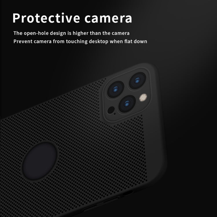 For iPhone 12 Pro Max MOFi Honeycomb Texture Breathable PC Shockproof Protective Back Cover Case(Red)