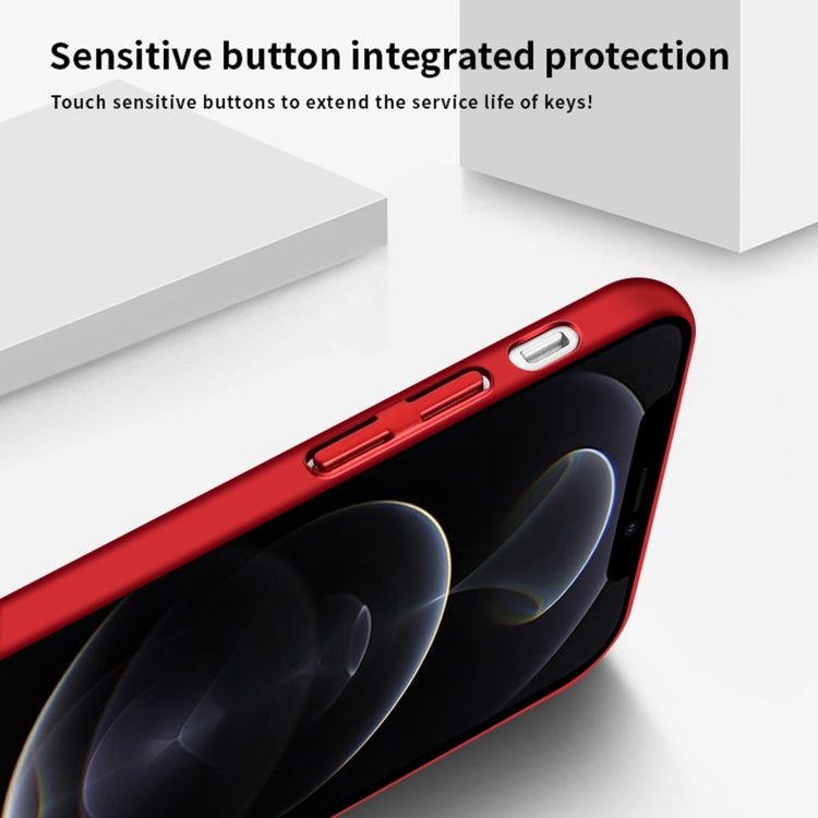 For iPhone 12 Pro Max MOFi Honeycomb Texture Breathable PC Shockproof Protective Back Cover Case(Red)