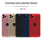 For iPhone 12 Pro Max MOFi Honeycomb Texture Breathable PC Shockproof Protective Back Cover Case(Red)